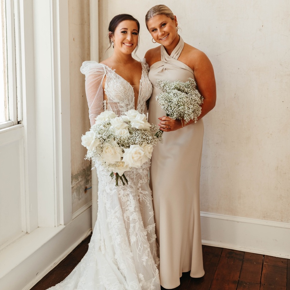 BHLDN Ruby Twist Halter Satin Gown